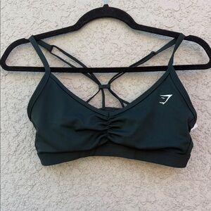 Gymshark Dark Green Strappy Sports Bra